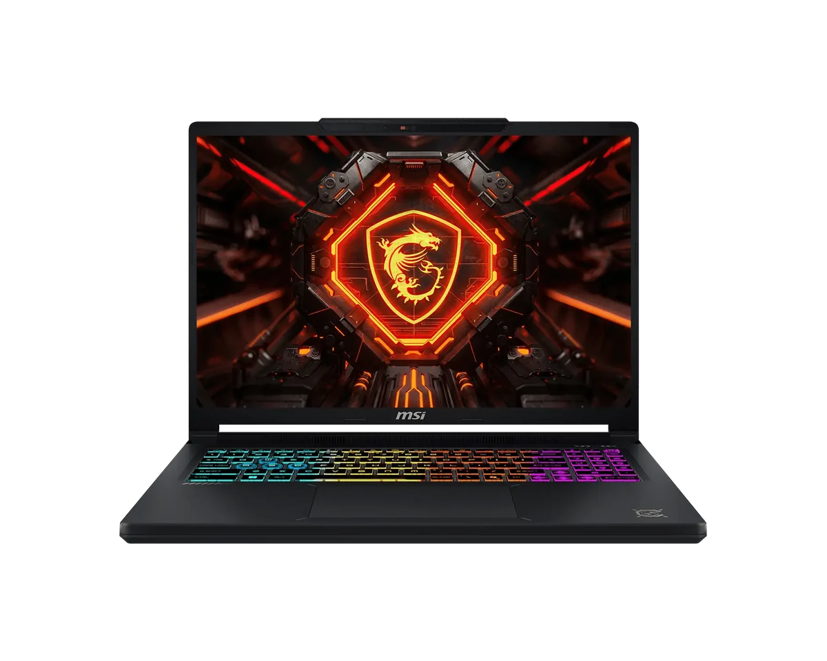 Notebook MSI Crosshair 16 HX abierta, vista en perspectiva